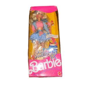 MATTEL Barbie 1990 All American Barbie Doll 2 Pairs of Reebok Hi-Top #9423